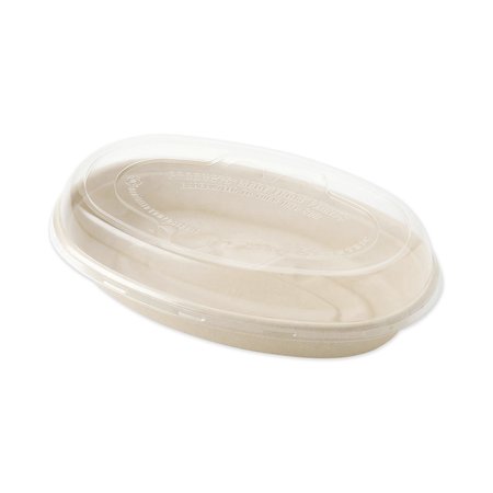 WORLD CENTRIC Fiber Burrito Bowl Lids, 9.7in dia, Clear, PK300 BOLCSUBB